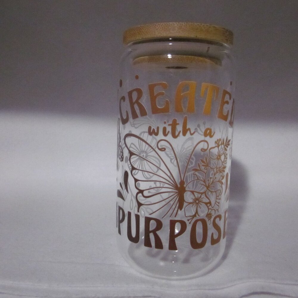 Inspirational 16oz Glass Can Cup.